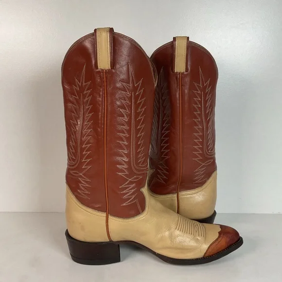 Vintage Tony Lama Urban Cowboy Boots | Teju Lizard Wingtip | Gold Label | 10 D - Picture 9 of 16